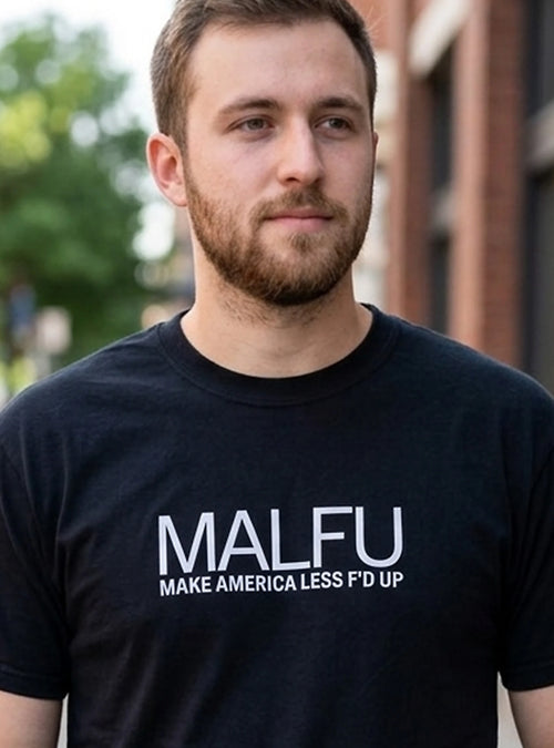 Make America Less F'd Up black graphic t-shirt front view