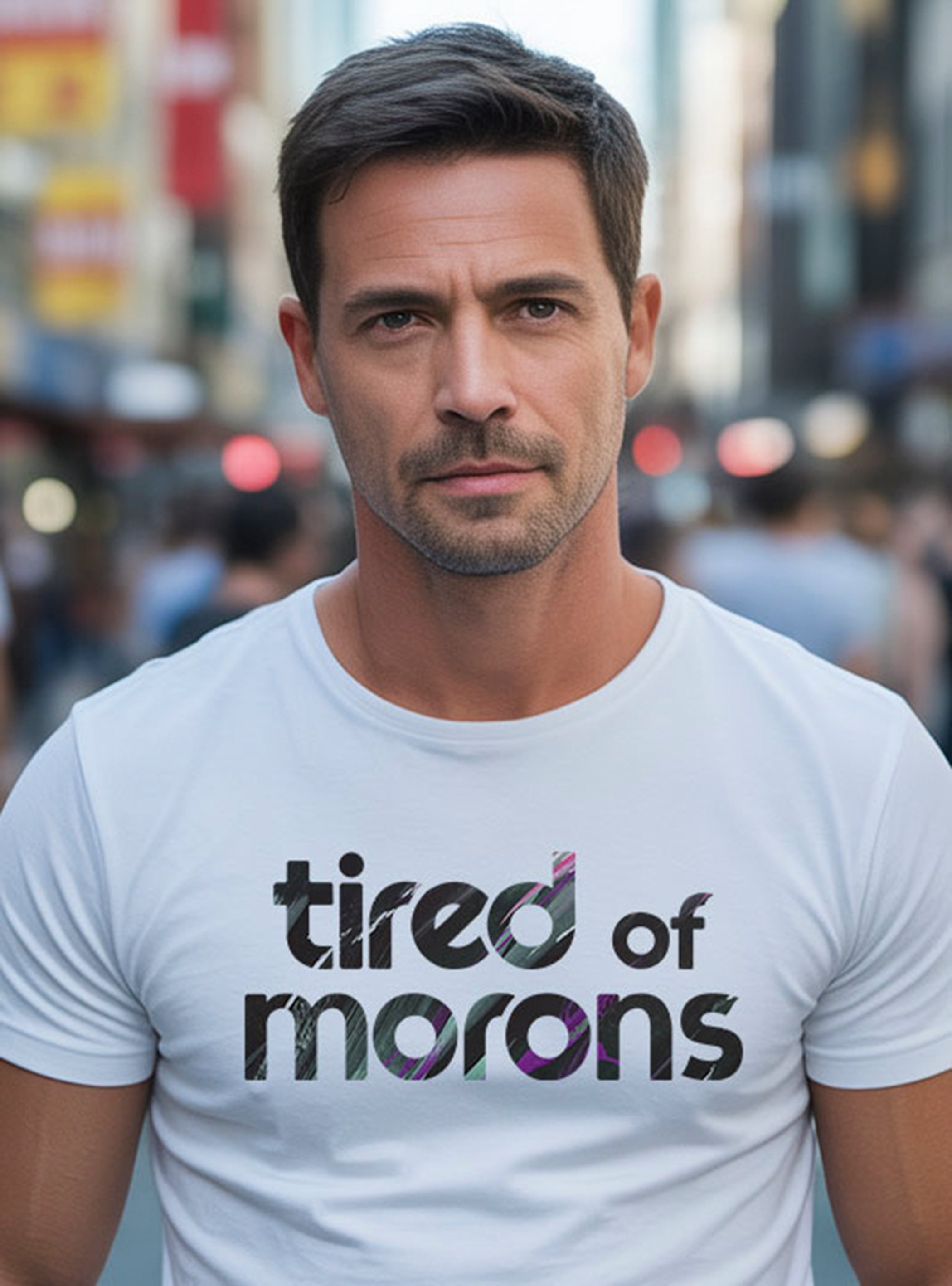 Tired of Morons Black Artwork t-shirt